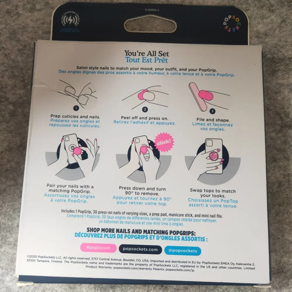 Neon Coast Popsockets 30Gel Nails & Matching PopGrip